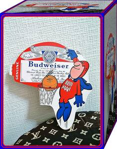 BSKT◆　レア　レトロ　非売品　ディスプレー　バドワイザー　キャラクター　BUDMAN　シール　ステッカー　未使用　１９７０年代 ビール