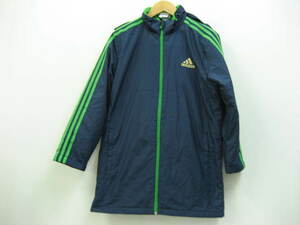 adidas Adidas jacket hood Kids child clothes man navy blue × green navy green size 150