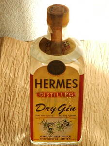 [ old sake . shop ]kotobukiya limited HERMES DRY JIN miniature bottle 180ml unopened 