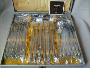  Showa Retro / MARON marron / stainless steel dinner set / unused goods / box . scratch 