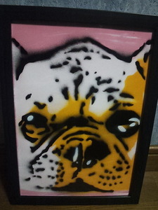 Art hand Auction (Kenten) Spray Can Art A4 Size French Bull, Artwork, Painting, others