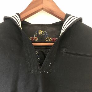 40’s 50’s US MARINE NAVY WOOL ウール セーラーシャツ ミリタリー 軍物 アメリカ軍 ネイビー 刺繍 米軍 ビンテージ レア★美品の画像2