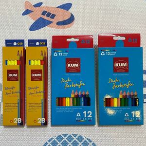 【新品】KUM ドイツブランド太軸色鉛筆 12色2ダース ＋ 鉛筆2ダース