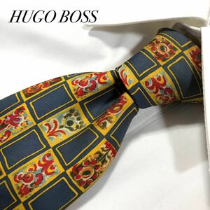 送料無料 ヒューゴボス HUGO BOSS ウインドウチェック シルク ネクタイ
