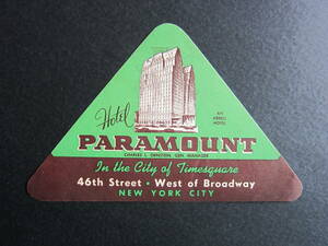  hotel label #pala mount hotel #PARAMOUNT HOTEL#1930's