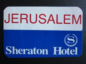  hotel label # sierra ton # L sa Lem #JERUSALEM#Sheraton# sticker 