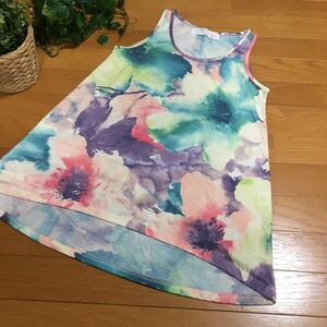 【新品即決】branch et potボカシ花柄 タンクトップ 水彩柄