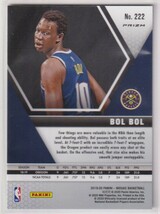 NBA BOL BOL 2019-20 PANINI MOSAIC BASKETBALL SILVER PRIZM ROOKIE CARD REFRACTOR バスケットボール ルーキー リフラクター カード_画像2