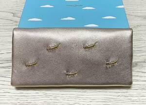  Tsumori Chisato Carry [ cat cat embroidery ] long wallet Gold new goods 