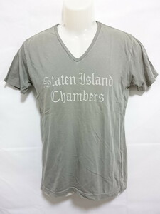 古着 メンズS nano・universe/ナノ・ユニバース Tシャツ 半袖 カットソー Vネック グレー