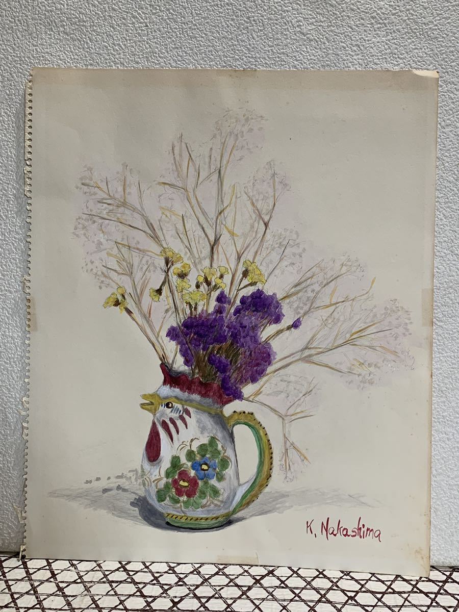 ◆Watercolor painting of dried flowers◆A-858, Painting, watercolor, Still life