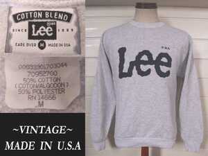 美品 80s90s ビンテージ Lee 杢グレー ロゴ sweat スウェット VINTAGE 霜降 USA アメリカ製 リーライダース vintage