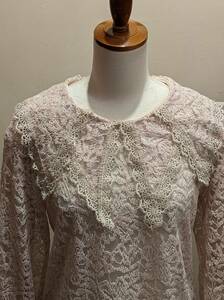  France Vintage 70*s80*spiero collar manner lace bra light / Europe antique retro old clothes costume gothic Lolita ΓLT