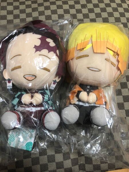 鬼滅の刃 でっかい ぽふっと ぬいぐるみ 竈門 炭治郎 我妻 善逸 2種セット