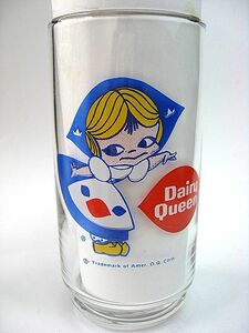 1970’s DQ ディリークィーン Dairy Queen ビンテージ グラス LITTLE MISS DAIRY QUEEN 検 ソフトクリーム 看板 ファストフード ナプキン入