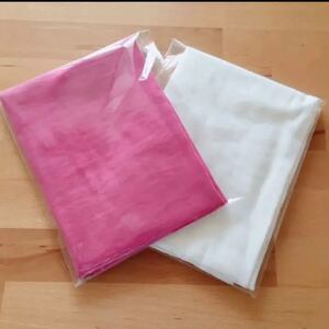 ピンク【50cm】とホワイト【50cm】ダブルガーゼ 生地 無地 セット