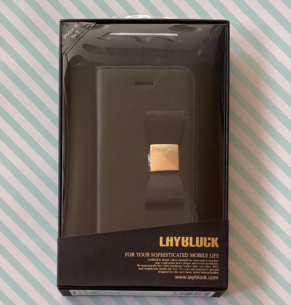 LAYBLOCK リボンクラシックダイアリー iPhone 5/5S/SE Black