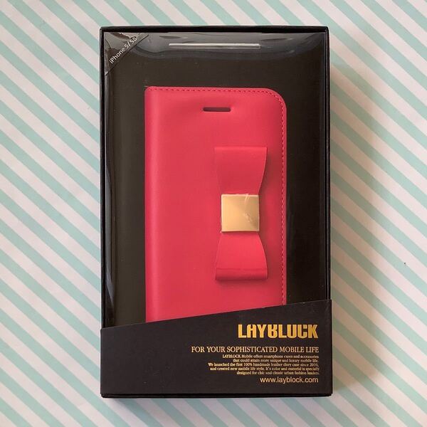 LAYBLOCK リボンクラシックダイアリー iPhone 5/5S/SE Pink