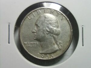 アメリカ　ワシントン　２５セント銀貨　１９３５年Ｓ　極美　