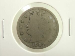アメリカ　リバティ　５セント硬貨　１９０２年　