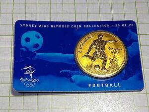 オーストラリア　サッカー競技　シドニーオリンピック　2000年　大型5ドル記念　コイン　硬貨　
