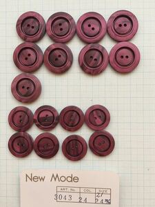 New Mode 　24　ピンク　24　21㎜　他に出品中の手芸品と同梱可　ボタン　昭和　ビンテージ　ニューモード　2穴