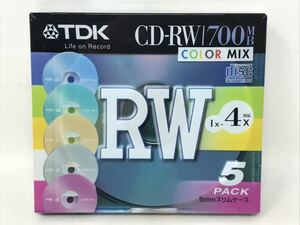 TDK CD-RW data for 700MB 4 speed color Mix 5mm thickness in the case 5 sheets pack [CD-RW80X5CCS] N1826