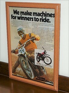 1974年 USA '70s 洋書雑誌広告 額装品 Pierre Karsmakers Yamaha DT250 ヤマハ / 検索用 MX YZ OW 11 12 13 ( A4size ）