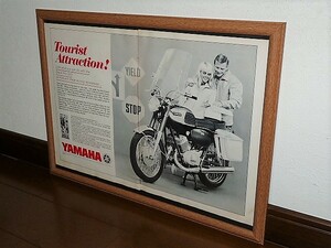 1967年 USA '60s 洋書雑誌広告 額装品 Yamaha Grand Prix 350 YR1 R1 ヤマハ 　 ( A3size・雑誌見開きサイズ ) 