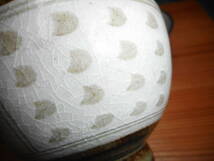 和風陶器　湯呑　点々模様　貫入　灰色　陶印　5客　陶器　中古美品_画像3