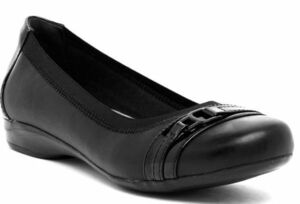 Clarks 28.5cm Flat Loafer ballet Flat pa tent leather leather black office formal sneakers pumps RR14