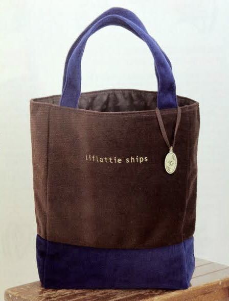【リンネル 2012年1月号付録】liflattie ships / リフラティ シップス ベロアコンビトート(未開封品)