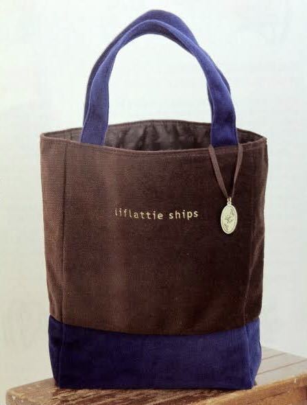 【リンネル 2012年1月号付録】liflattie ships / リフラティ シップス ベロアコンビトート（未開封品）