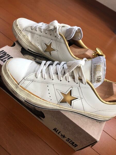 コンバース ワンスターJ ホワイト×ゴールド