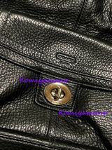 コーチ COACH レザー トートバッグ 黒 本革 バック ポケットあり real leather tote Bag_画像3