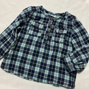 ☆PETIT BATEAU/プチバトー☆94㎝☆チェックシャツ プルオーバー チュニック