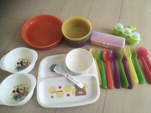  малыш посуда комплект пластик посуда детская посуда Ikea пластик посуда baby тарелка Miki House 