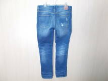 b226◆ZARA BASIC DEPT. Z1975DENIM◆ザラベーシック EUR38USA06MEX28 インディゴ コットン100％ クラッシュ ジーンズ ややテーパード 3B_画像4