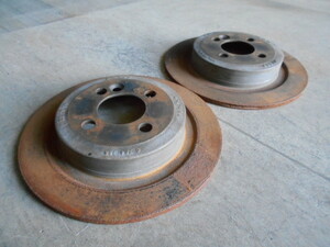 *BMW MINI Mini R55 MMJCW John Cooper Works original brake disk rotor rear left right 2 pieces set *Ξ6758P D-18D