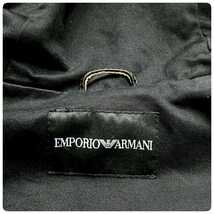 08AW EMPORIO ARMANI エンポリオアルマーニ 最高級リアルムートンファートリムトグル釦ウール切替えカウレザーフーデッドコート 46/M 美品_画像9