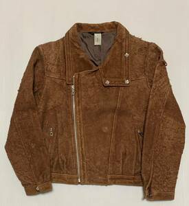 [ rare cow leather ]abahouse devinette Abahouse du vi net suede kau leather rider's jacket suede Brown men's 