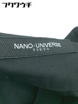 ◇ nano universe ナノ ユニバース 長袖 ノーカラー シャツ サイズM ブラック メンズ_画像3