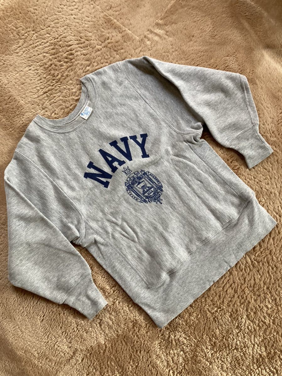 80s トリコタグ チャンピオン USNAVY リバースウィーブ (L) 染み込み