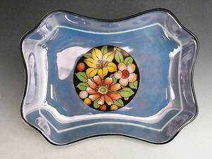 a-ru deco flower writing sama pin dish * Old Noritake 