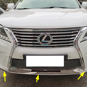 《3点セット》レクサス LEXUS RX270 RX350 RX450 リップデコレーション フロントバンパートリム メッキ シルバー