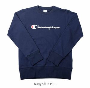 1点のみ新品13520championチャンピオン紺100.cmスウェット　ロゴ　トレーナー男女兼用ユニセックスジュニアベビーキッズ通学普段着春