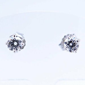 Pt900 ★プラチナ ピアス ◇ダイヤモンド0.306ct/0.320ct (G/SI2/EX) 4月誕生石 ■鑑別書付き 【中古】 /10019580