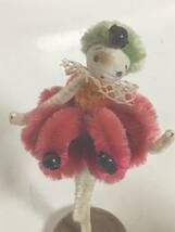昭和レトロ 当時物 モール人形 ポーズ人形 3個まとめて 木製台 インテリア コレクション_画像6