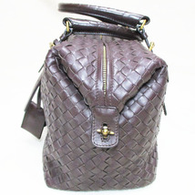 BOTTEGA VENETA ボッテガヴェネタ イントレチャート ミニボストンバッグ 173398-V00A2-2040 ナッパレザー ブラウン 綺麗_画像3