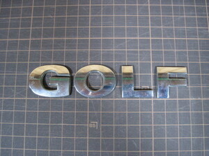 フォルクスワーゲン VW 純正 ゴルフ GOLF 車名 エンブレム 1文字 約 3.8cm×2.7cm 中古 210211